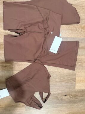 lululemon athletica Brown Two-Piece Legging and Sports Bra Set
